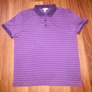 Calvin Klein Mens Polo Size M Purple Stripped